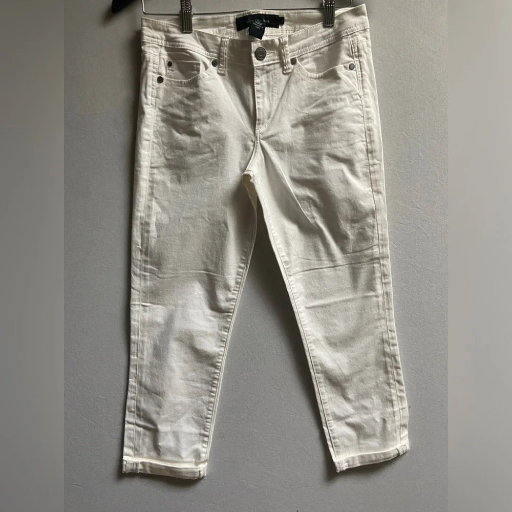 Calvin Klein Classic Minimalist White Denim Summer Jeans Sz 4